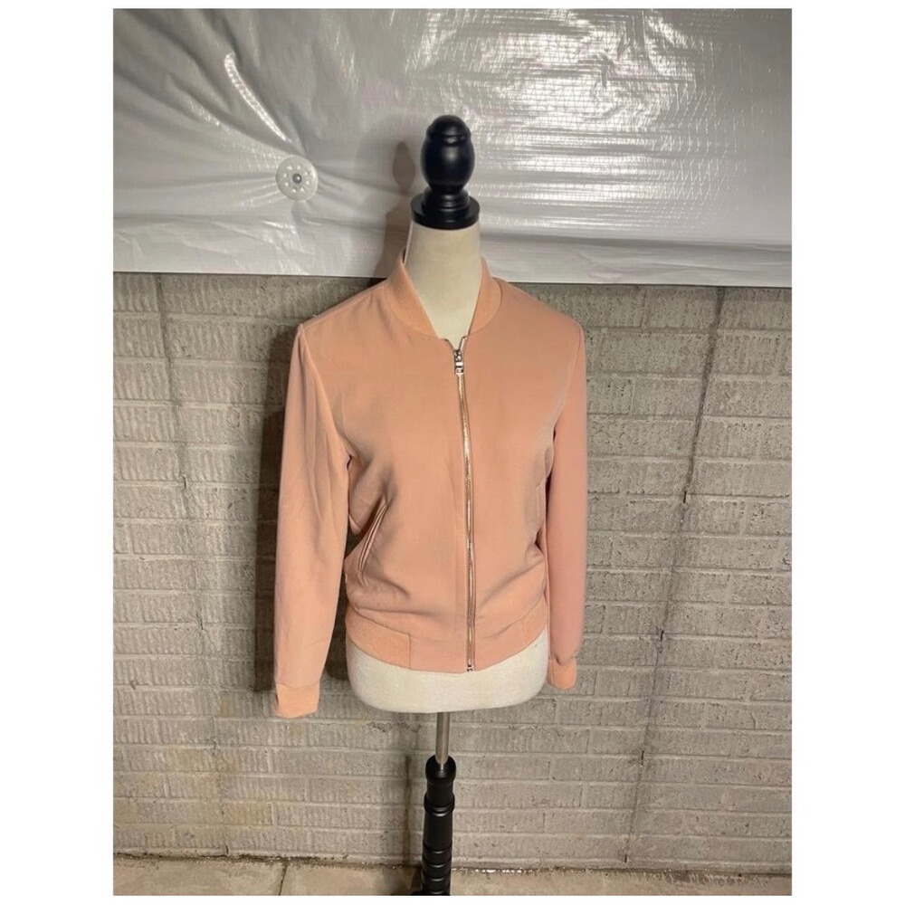 Bagatelle Women's Peach Bomber Jacket Size S Full Zip Casual Lightweight